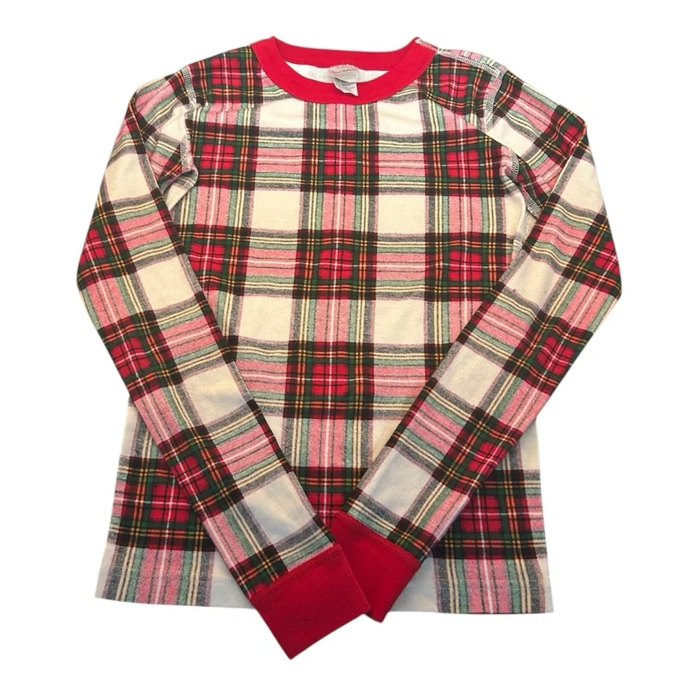 Hanna Andersson Organic Cotton Red Plaid Pajama‎ Top TOP ONLY Size 150 / 12